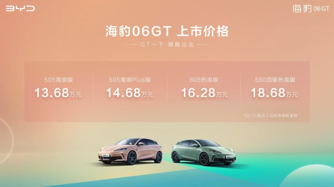海洋“新”豹款王炸来袭，海豹06GT上市13.68万起
